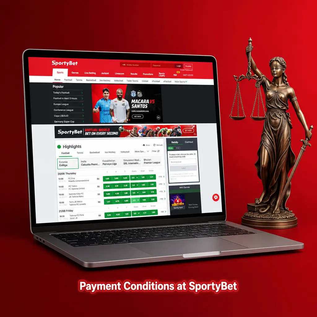 SportyBet UK payment conditions: KYC verification, matching deposit method, no credit cards, transaction limits and processing times.