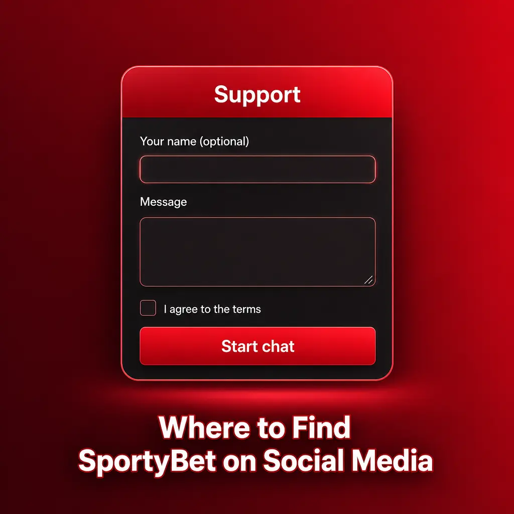 SportyBet social media platforms including X, Facebook, Instagram, YouTube and Telegram icons for updates and promotions
